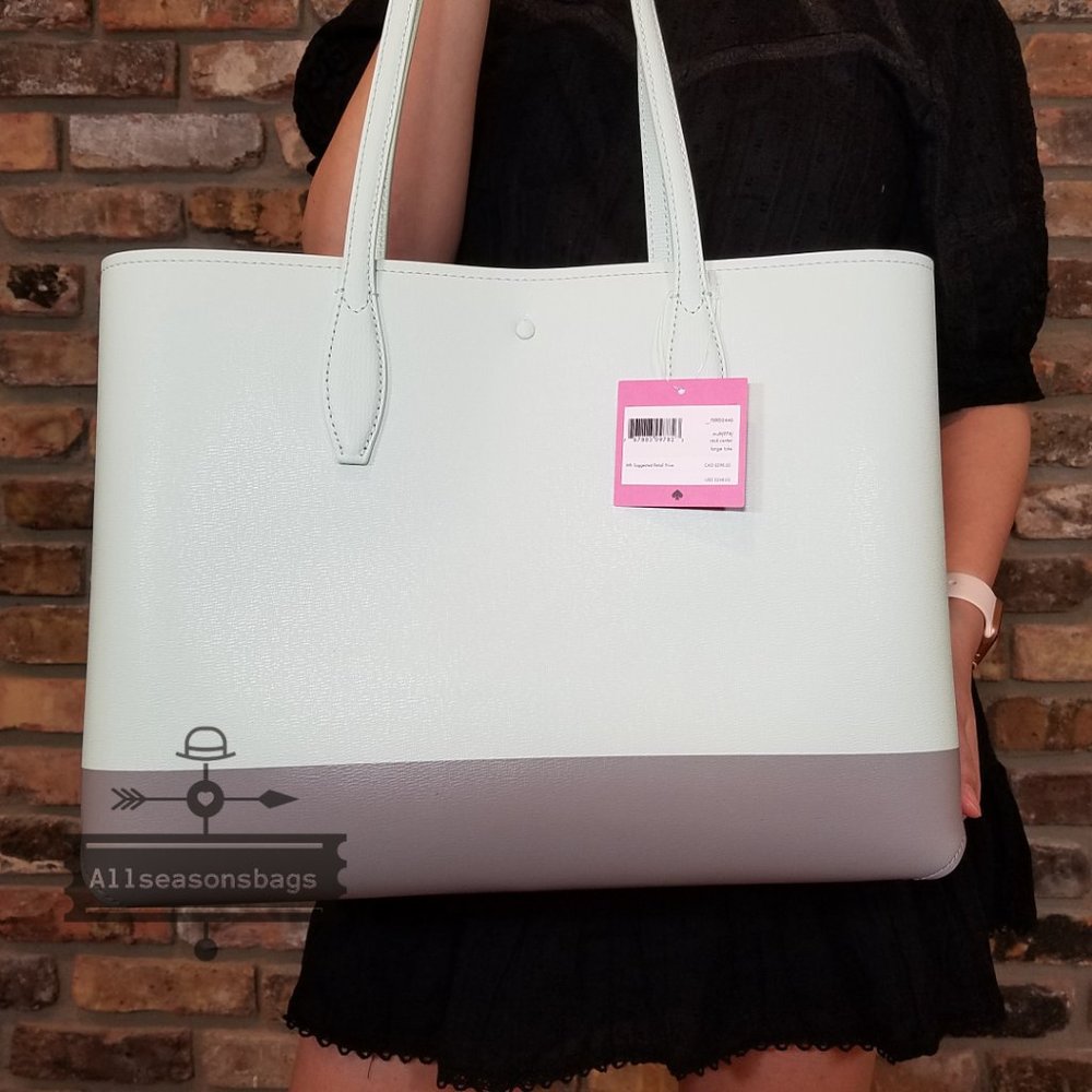 Kate Spade Rock Center NEW YORK Tote BLUE GRAY - Picture 6 of 11